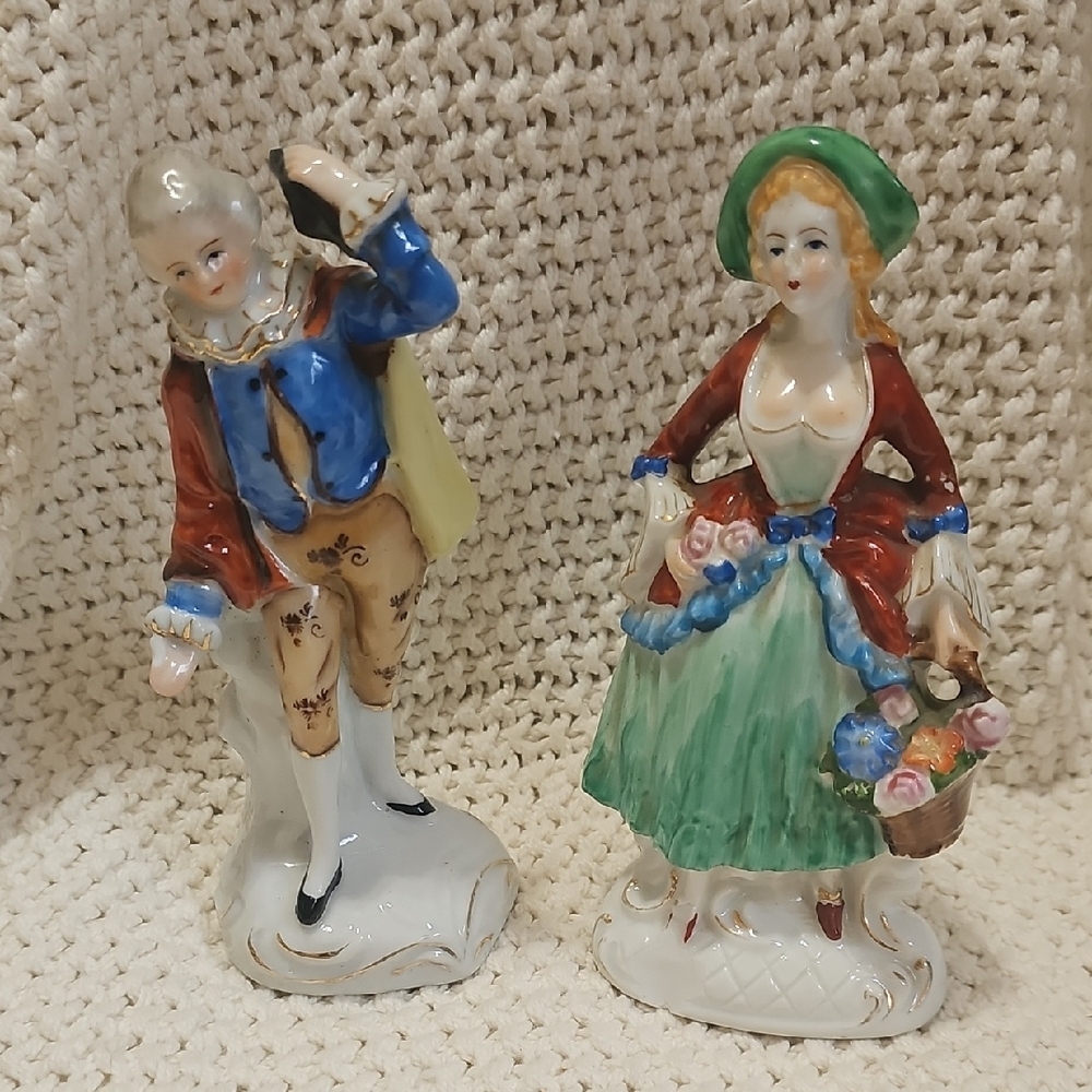 Vintage Porcelain Figurines Made In Occupied Japan